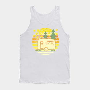 Camper Travel Trailer Sunset Trees and Stars Tank Top